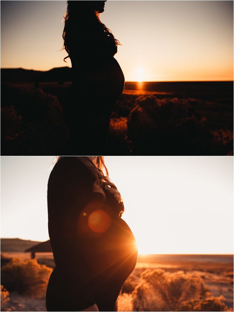 Antelope island maternity silhouette 