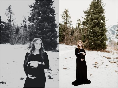 SNOWBASIN MATERNITY PHOTOGRAPHY TYMBER JOSH15 700x524(pp w480 h359) - Winter Elegance | Snowy Maternity Portraits