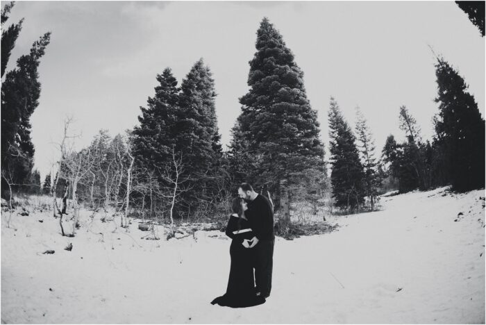 SNOWBASIN MATERNITY PHOTOGRAPHY TYMBER JOSH4 700x468 - Winter Maternity Portraits in Utah Mountains